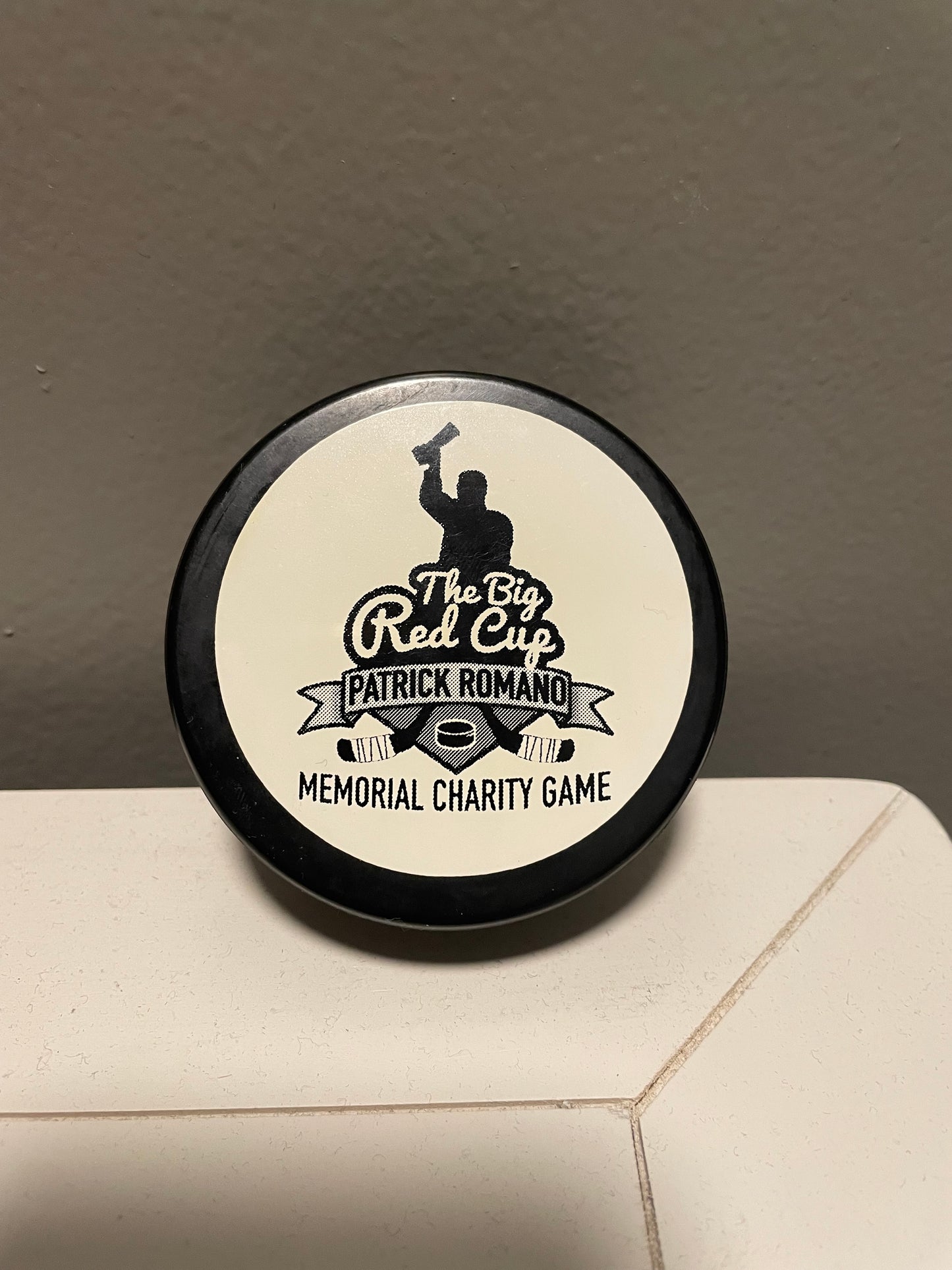 Big Red Cup Hockey Puck